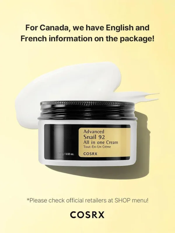 Cosrx Advanced Snail 92 All In One Cream (100gm) - Image 3