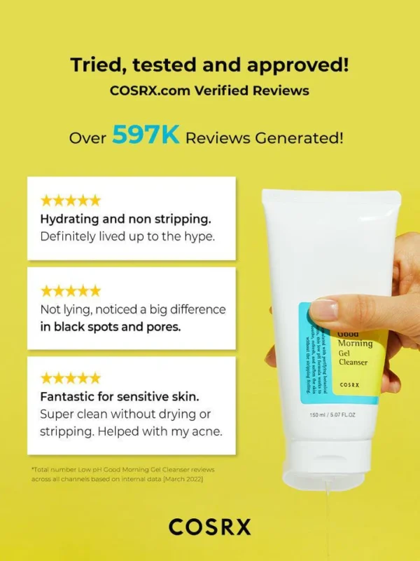 COSRX Low Ph Good Morning Gel Cleanser (150ml) - Image 3